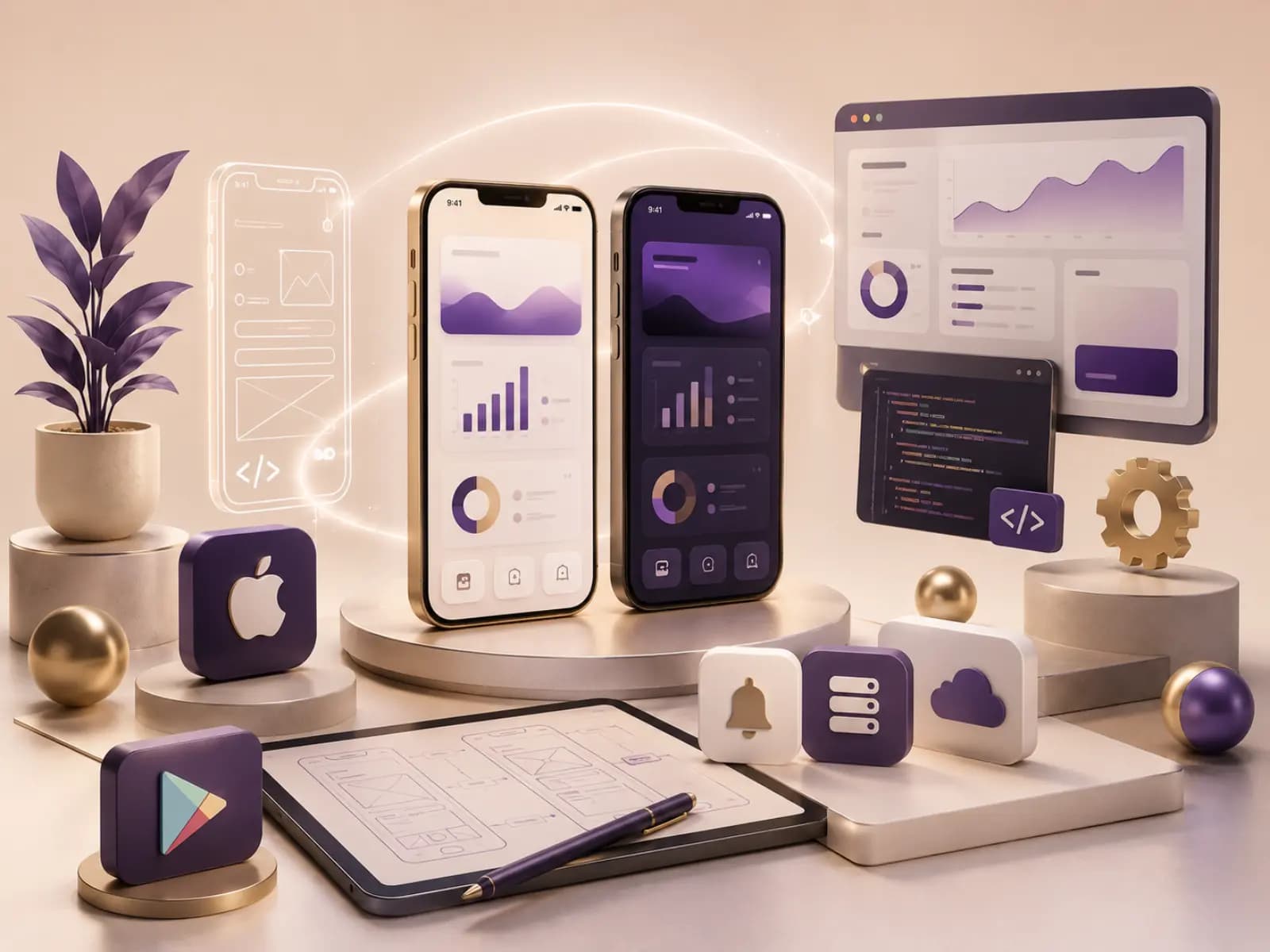iOS and Android Mobile App preview by FreshMarkom